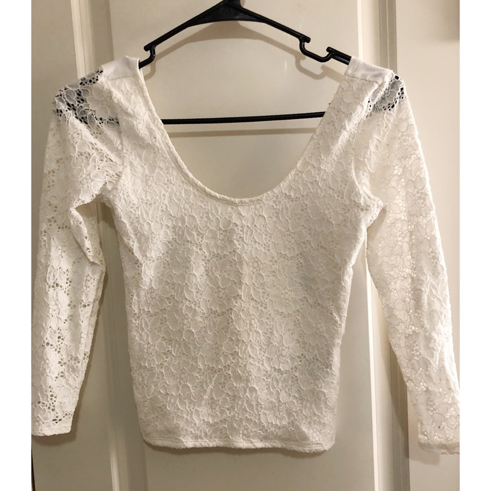 Lace White crop top